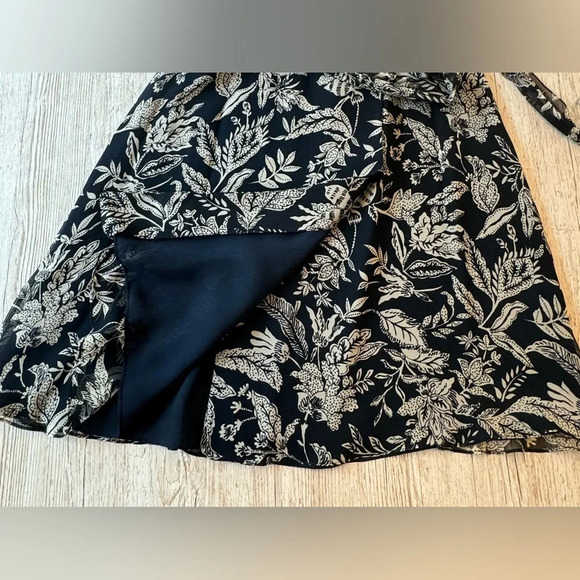 Rickie Freeman Teri Jon Vintage Silk Chiffon Floral V- Neck Wrap Dress 6 - Picture 9 of 14